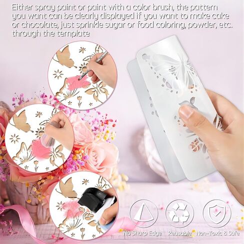 25 Pieces Butterfly Stencils Spring Templates Reusable Plastic Craft Stencils Butterfly Painting Themed Templet Drawing Templates for Paint Craft DIY Nature Home Decor Wood Sign(5.9 x 5.9 Inch) in Saudi Arabia