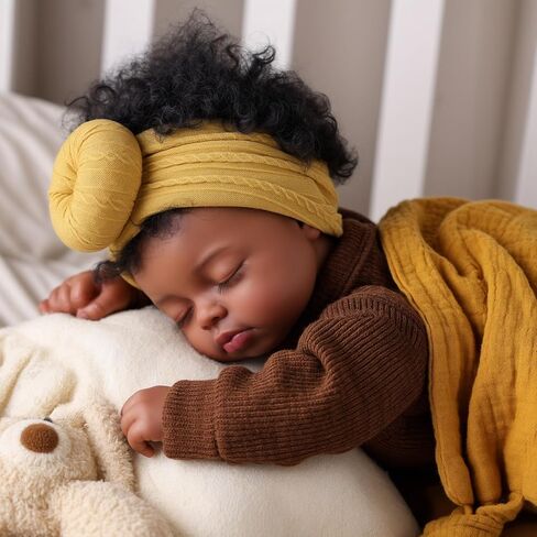 Babeside Babeside Black Reborn Baby Baby Dolls ، 17 بوصة واقعية Black Boy Newborn LifeLike Life Life Baby Baby Dolls Soft Vinyl & Cloth Body مع صندوق هدايا طقم التغذية للأطفال الأعمار 3+ in Saudi Arabia