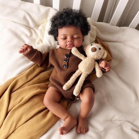 Babeside Babeside Black Reborn Baby Baby Dolls ، 17 بوصة واقعية Black Boy Newborn LifeLike Life Life Baby Baby Dolls Soft Vinyl & Cloth Body مع صندوق هدايا طقم التغذية للأطفال الأعمار 3+ in Saudi Arabia