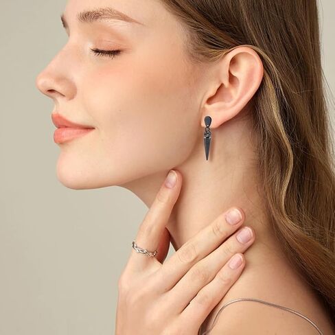 UNICRAFTALE 2 Colors 40Pcs Spike Charm Metal Titanium Steel Tibetan Style Cone Pendants Drop Dangle Earring Charm for Earring Bracelets DIY Jewelry Making 19.5mm Long in Saudi Arabia