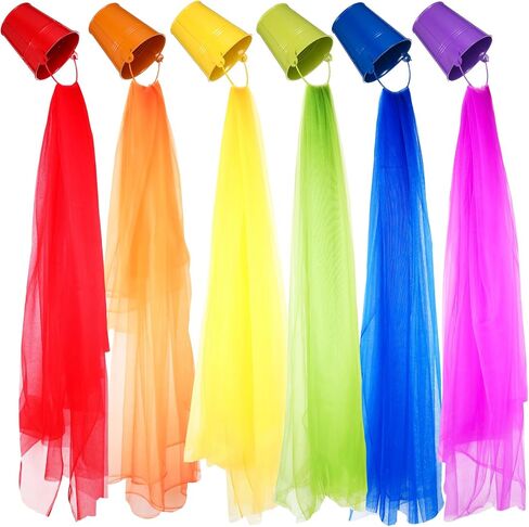Zonon 6 Sets Rainbow Classroom Decor Art Paint Party Decoration Rainbow Sheer Curtains for Classroom Windows Birthday Party Favors First Day of School Bedroom Decor(Multicolor) in Kuwait