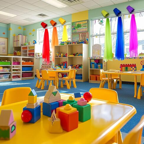 Zonon 6 Sets Rainbow Classroom Decor Art Paint Party Decoration Rainbow Sheer Curtains for Classroom Windows Birthday Party Favors First Day of School Bedroom Decor(Multicolor) in Kuwait