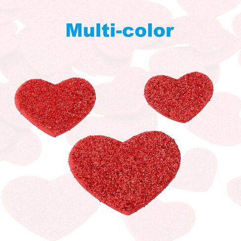 PATIKIL Foam Stickers, 60Pcs EVA Self Adhesive Glitters Foam Shape Sticker Craft Supplies for Scrapbook Card DIY Making Home Decor, Red Heart in Saudi Arabia