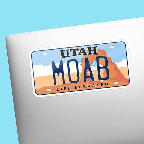 ملصق لوحة ترخيص Moab Utah ، ملصق على الطرق الوعرة ، Outdoors PowerSports Vinyl Secal for 4x4 ، UTV ، Trail Riding in Saudi Arabia