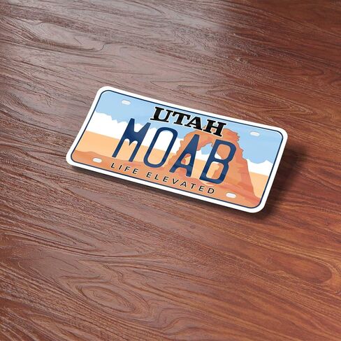 ملصق لوحة ترخيص Moab Utah ، ملصق على الطرق الوعرة ، Outdoors PowerSports Vinyl Secal for 4x4 ، UTV ، Trail Riding in Saudi Arabia