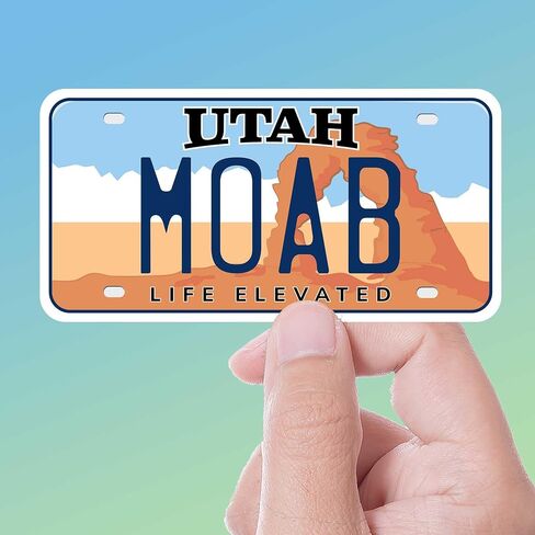 ملصق لوحة ترخيص Moab Utah ، ملصق على الطرق الوعرة ، Outdoors PowerSports Vinyl Secal for 4x4 ، UTV ، Trail Riding in Saudi Arabia