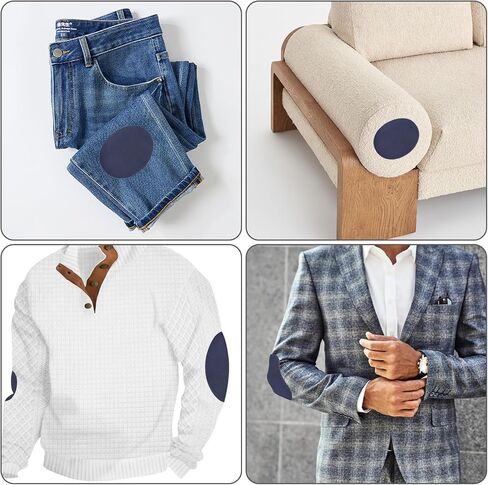 10 Pcs Elbow Patches for Jackets Sweaters, Suede Fabric Patch Oval Shaped Navy Blue Iron on Patches for Clothes to Repair Shirt Jeans Jacket (4.3×5.5 Inch) in Kuwait