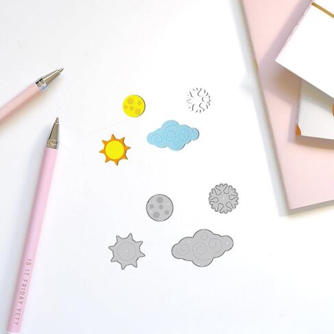 Weather Cutting Dies Sun Cloud Umbrella Card Making Die Stencil Carbon Steel Die Cuts Scrapbooking Embossing Template for Greeting Cards Craft Album Letter Party Invitation Envelope Decor in Saudi Arabia