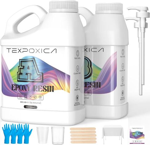 راتنجات الايبوكسي 1Gallon Kit ، واضحة تمامًا ، وتسوية ذاتية ، وخالية من الفقاعات ، ومزيج سهل الصفراء 1: 1 ، مناسبة للفنون الفنية ، والخشب والعفن ، ومشاريع المجوهرات ، وهدايا DIY in Kuwait