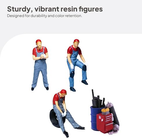 Yiju Hand Painted 1/64 Miniature People Figurines for Garage Scenes, Car Models, Diorama, Micro Landscape Decor, DIY Projects - Blue B in Kuwait