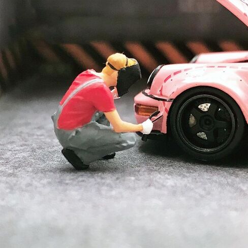 Yiju Hand Painted 1/64 Miniature People Figurines for Garage Scenes, Car Models, Diorama, Micro Landscape Decor, DIY Projects - Blue B in Kuwait