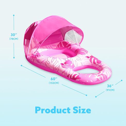 SLOOSH Inflatable Pool Floats Lounger Adult, Pool Lounge with Canopy Raft Floaties Water Floating Recliner Chair with Cup Holders Foot Rest Swimming Floaty in Saudi Arabia
