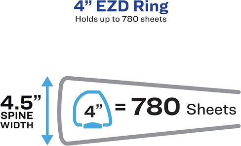 Avery Date Clear View 3 Binders Ring Rings ، حلقات الموثق 4 بوصات ، 2 جليد أسود (09204) in Saudi Arabia