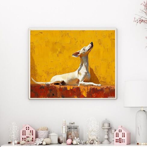 الطلاء vnuiehg بالأرقام ، يمتد whippet تحت أشعة الشمس ، رسم 16 × 20 بوصة مع فرش ديكور منزل الشتاء هدايا عيد الميلاد (بدون إطار) in Saudi Arabia