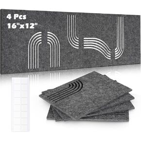 DOLLAR BOSS Acoustic Wall Panels 8 Pack 12" x 12" Wall Art Sound Proof Panels 3D Carving Decorative Sound Absorbing Panels for Walls for Recording Studio Office Home, Latte & Beige in Kuwait