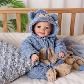 BABESIDE Realistic Baby Doll Boy, 17 Inch Lifelike Newborn Real Life Poseable Reborn Doll for Boy Soft Vinyl and Cloth Body Baby Dolls with Clothes and Toy Gift for Kids Age 3+ in Kuwait