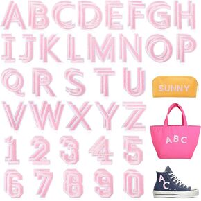 حديد Nicevinyl على الحروف والأرقام تصحيحات: 72pcs الأبجدية الأزرق الأزرق A-Z الحروف الحديد على الملابس-أرقام 0-9 تصحيح التزيين على الأكياس ، حقائب الظهر ، سترات ، قمصان ، ملحقات DIY in Kuwait