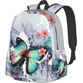 Butterfly Ink Paint Flowers Backpacks 16.9 Inch Laptop Tlarge Capacity Book Bag Adult Travel Hiking Camping Daypack in Saudi Arabia