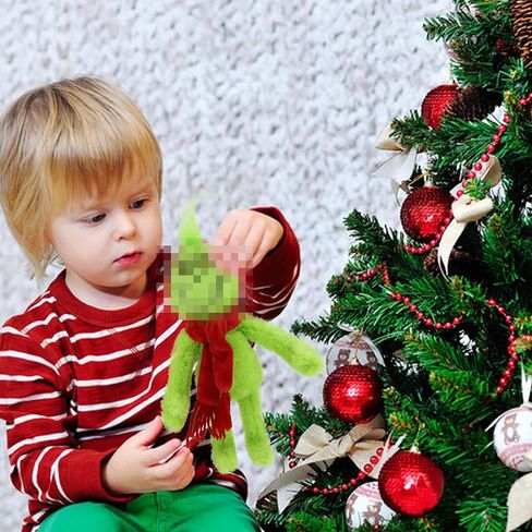 الأديان 10 "لعبة عيد الميلاد الخضراء Monster Plush Toy-دمية حيوانية محشوة بالأولاد والبنات ، مثالية لزخارف عيد الميلاد والهدايا (Red-B) in Kuwait