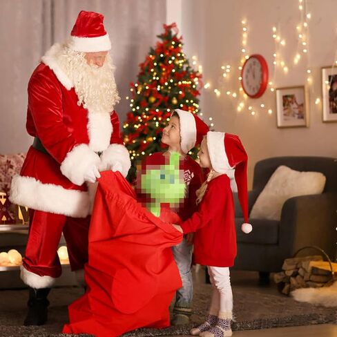 الأديان 10 "لعبة عيد الميلاد الخضراء Monster Plush Toy-دمية حيوانية محشوة بالأولاد والبنات ، مثالية لزخارف عيد الميلاد والهدايا (Red-B) in Kuwait