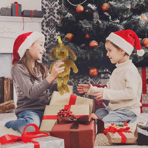 الأديان 10 "لعبة عيد الميلاد الخضراء Monster Plush Toy-دمية حيوانية محشوة بالأولاد والبنات ، مثالية لزخارف عيد الميلاد والهدايا (Red-B) in Kuwait
