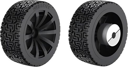 2PCS 85mm Dia Solid Large Load Bearing Rubber Tyre & 2PCS 6mm Bore Clamping Hexagonal Shaft Coupling Suitable for Remote Controlled RC Smart Car Robot Wheel Tyres and Toy Car Wheel in Kuwait