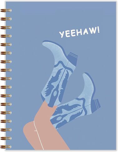 QNHIJ Trendy Blue Western Cowgirl Notebook 5.5x8.3 ، Preppy Blue Cowgirl Boots Journal ، Girly Preppy Journal ، Western Office Supplies ، Resthetic Notebooks for Women in Saudi Arabia