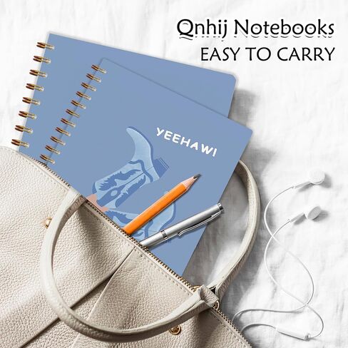 QNHIJ Trendy Blue Western Cowgirl Notebook 5.5x8.3 ، Preppy Blue Cowgirl Boots Journal ، Girly Preppy Journal ، Western Office Supplies ، Resthetic Notebooks for Women in Saudi Arabia