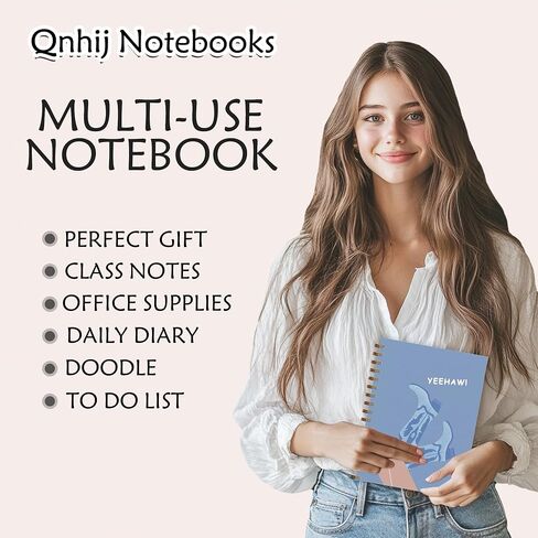 QNHIJ Trendy Blue Western Cowgirl Notebook 5.5x8.3 ، Preppy Blue Cowgirl Boots Journal ، Girly Preppy Journal ، Western Office Supplies ، Resthetic Notebooks for Women in Saudi Arabia