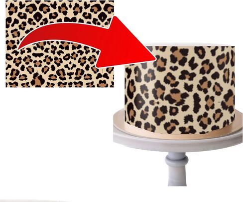 Sweetness House Cheetah Print Edible Cake Topper, Leopard Edible Cake Wrap 8x10in, 1 Piece, Brown in Saudi Arabia