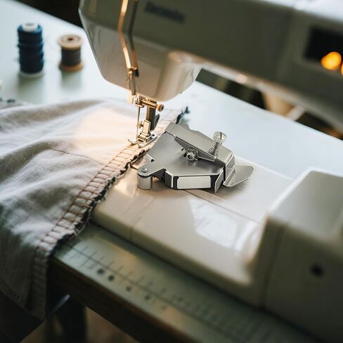 Upgraded Magnetic Seam Guide – Stainless Steel Roller Sewing Guide for Thick Fabrics & Curves, Fits Most Sewing Machines, Easy No-Tool Attachment in Saudi Arabia