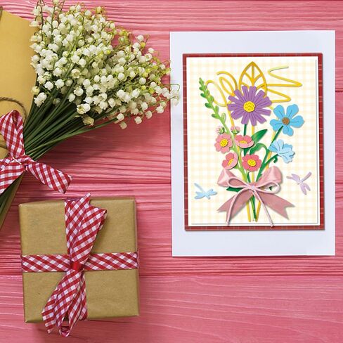 GLOBLELAND Lines Flowers Leaves Cutting Dies Floral Metal Die Cuts Bouquet Accent Cutting Embossing Templates for Scrapbooking Crafts Paper Cards Making in Kuwait