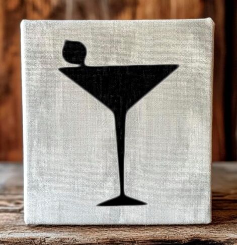 جميل 4 بوصات - Martini Glass - جودة الإستنسل القابلة لإعادة الاستخدام للطلاء الحرف والديكور - ديكور على الجدران النسيج والأثاث DIY القابلة لإعادة التدوير in Saudi Arabia
