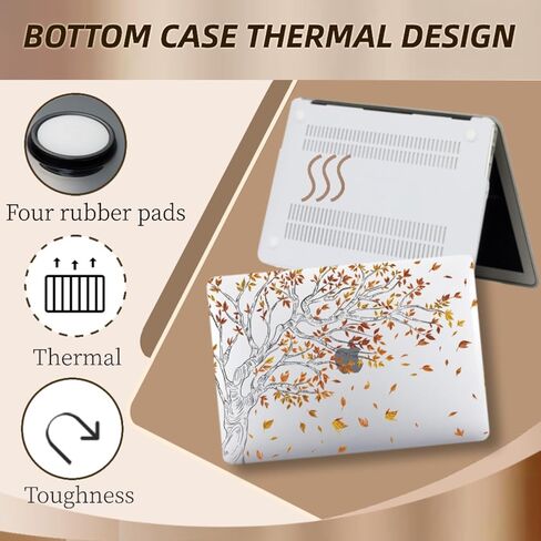 Hard Case Compatible with MacBook Air 13 inch 2020 2019 2018 Release M1 A2337 A2179 A1932, Plastic Hard Shell Protective Laptop Cover for 13.3" MacBook Air, Green Leaves in Kuwait