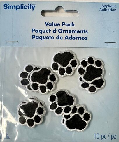 Simplicity Paw Print Applique Value Pack 10 Pc in Saudi Arabia
