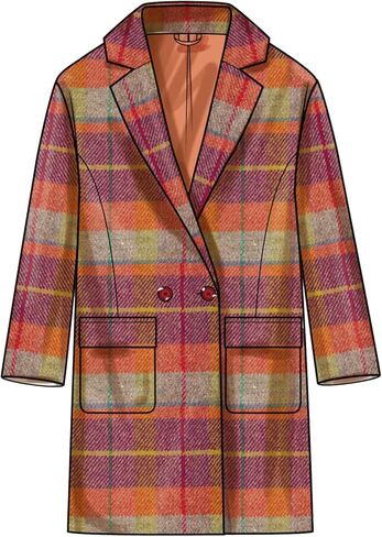 Simplicity Misses' Relaxed Fit Lined Coat Guild Sewing Pattern Packet, Sizes 18-20-22-24-26, Multicolor in Saudi Arabia