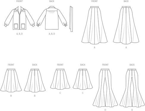 McCall's M8542A Misses' 1970's Vintage Yoked Jacket, Skirt and Pants Sewing Pattern Packet, Design Code M8542, Sizes 6-8-10-12-14-16 in Saudi Arabia