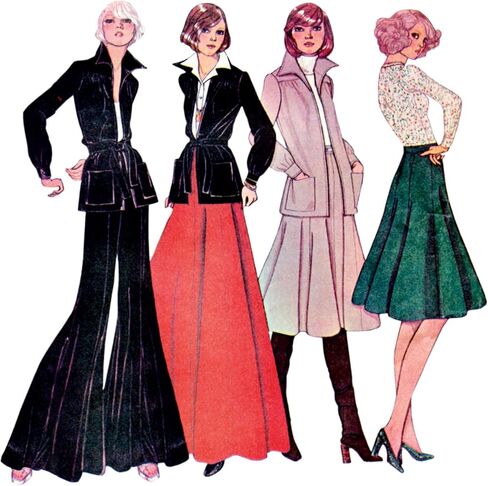 McCall's M8542A Misses' 1970's Vintage Yoked Jacket, Skirt and Pants Sewing Pattern Packet, Design Code M8542, Sizes 6-8-10-12-14-16 in Saudi Arabia