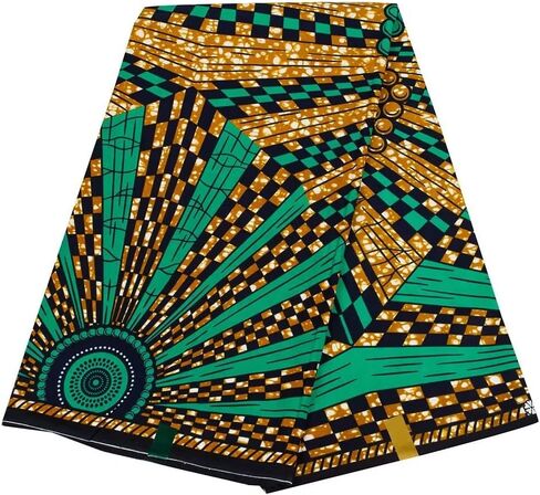 African Fabric 100% Cotton Kente Cloth by The Yard 6 Yards African American Ankara Print Wax Fabric 1496 in Kuwait
