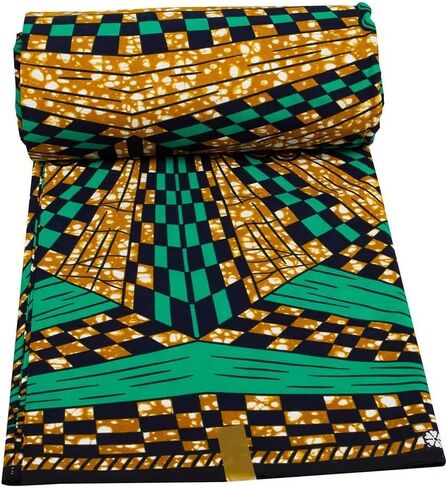 African Fabric 100% Cotton Kente Cloth by The Yard 6 Yards African American Ankara Print Wax Fabric 1496 in Kuwait