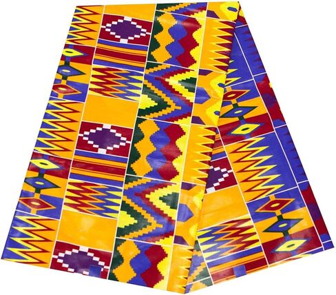African Fabric 100% Cotton Kente Cloth by The Yard 6 Yards African American Ankara Print Wax Fabric 1496 in Kuwait
