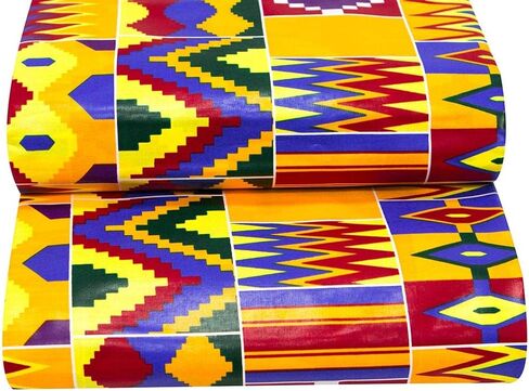 African Fabric 100% Cotton Kente Cloth by The Yard 6 Yards African American Ankara Print Wax Fabric 1496 in Kuwait