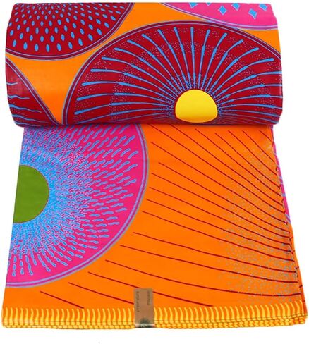 African Fabric 100% Cotton Kente Cloth by The Yard 6 Yards African American Ankara Print Wax Fabric 1496 in Kuwait
