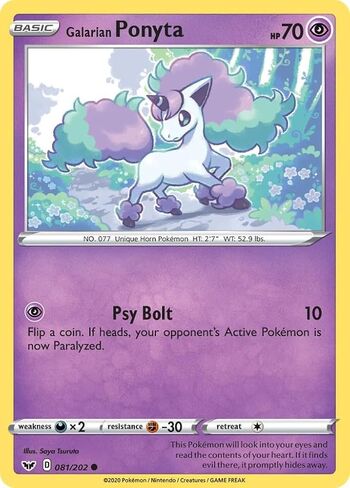 Pokemon - Galarian Ponyta 081/202 – Sword & Shield – Single Card in Saudi Arabia
