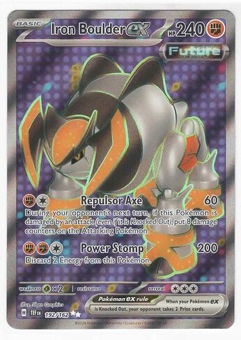 Pokemon – Iron Boulder ex 192/162 - Temporal Forces – Full Art – Ultra Rare – Holo Foil Card in Saudi Arabia