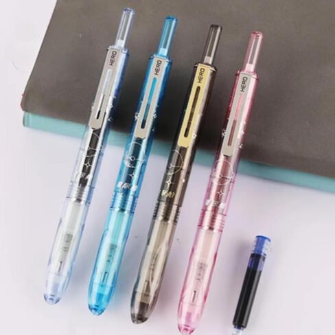 XMKT Press Pen Time Space Cabin Beginner Student Male and Female High Beauty Practice Special Pen Can Replace Ink Bag(Meteor Pink) in Saudi Arabia