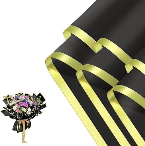 20 Sheets Pink Flower Bouquets Wrapping Paper, Waterproof Pink Gold Gift Floral Wrap Paper for Wedding Party, Florist Supplies Packaging for Bridal Bouquets, Birthday Gift DIY and Graduation in Saudi Arabia