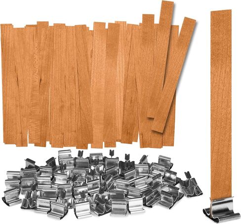 VViViD Wooden Candle Making Wicks, 60 pcs + Candle Core Stands, 60 pcs, in A Wax Melting Bag in Saudi Arabia