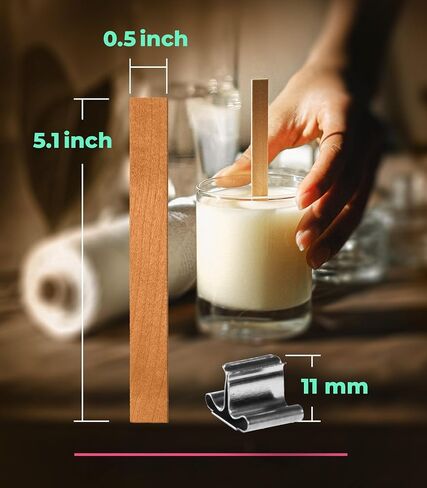 VViViD Wooden Candle Making Wicks, 60 pcs + Candle Core Stands, 60 pcs, in A Wax Melting Bag in Saudi Arabia