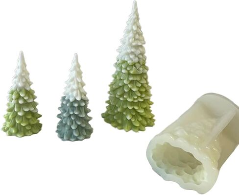 Generic 3D Christmas Tree Shaped Candle Silicone Mold DIY Handmade Aromatherapy Crafts in Saudi Arabia
